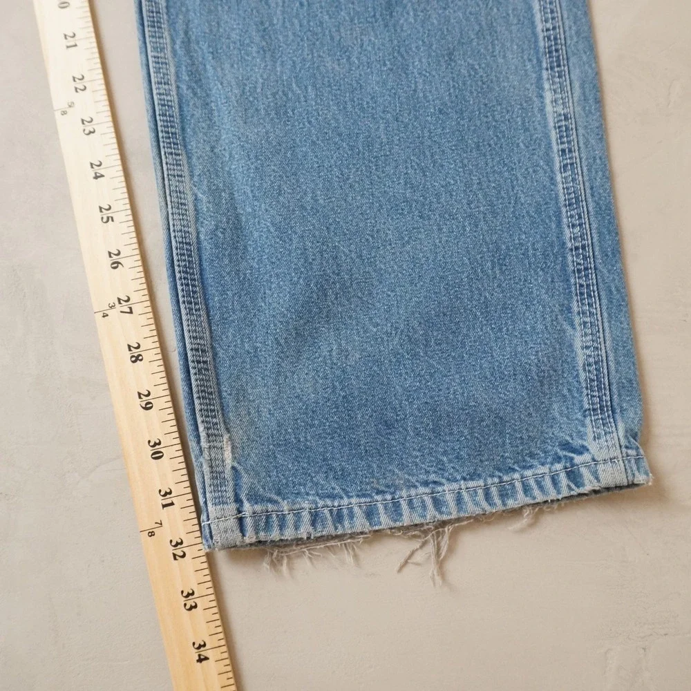 Vintage Carhartt Jeans 34x32 Mens Blue Dungaree Fit Distressed Workwear